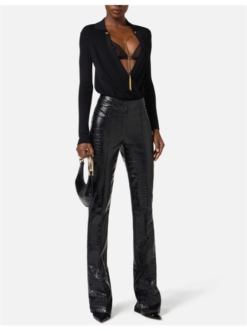 BODY IN VISCOSA E SETA ELISABETTA FRANCHI | BK75B56E2110 Nero
